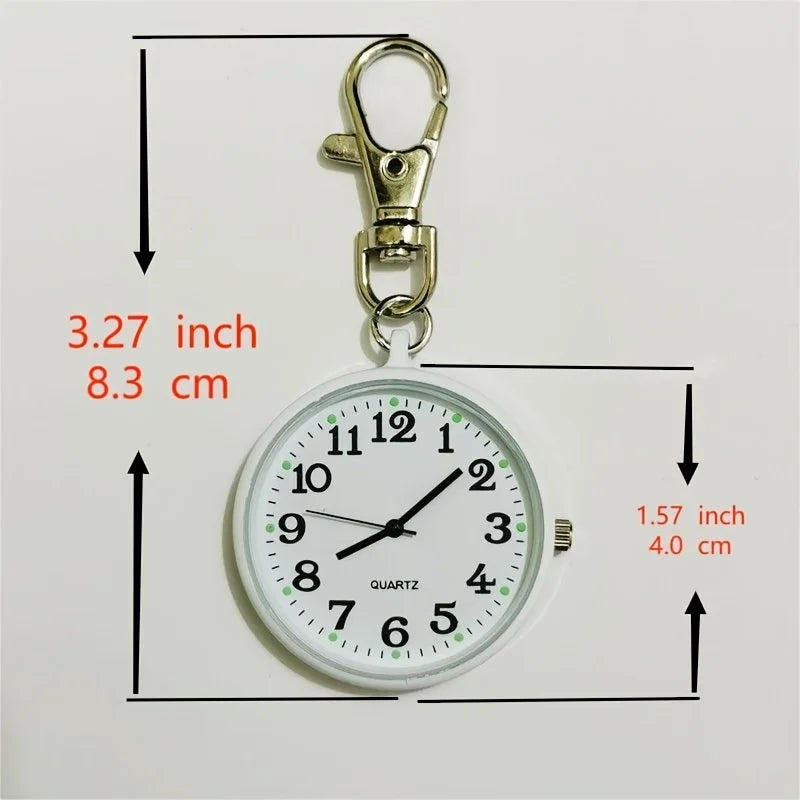 1PC Large Digital Clear Watch Keychain Watch Nurse Watch Student Exam Quartz Watch Pocket Watch Small Watch
