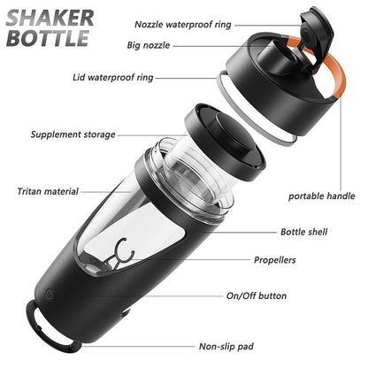 Electric Shaker Bottle Blender Holds upto 700ml  | Portable Pre Workout Whey Protein Drink Cup | Mixes Cocktails Smoothies Shake