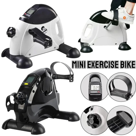 Mini Exercise Bike Arm and Leg Trainer Adjustable Peddler Exercise Bike LCD Display Foot Pedal Exercise Machine for Home Office