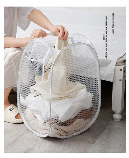 Dirty Clothes Basket Skeleton Ventilated Foldable Easy Storage Portable Large Capacity Clothes Basket