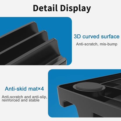 Vertical Laptop Stand, 3 Slots  Desk Laptop Holder & Laptop Docking Station Stand for MacBook, Tablet, Phone - Universal