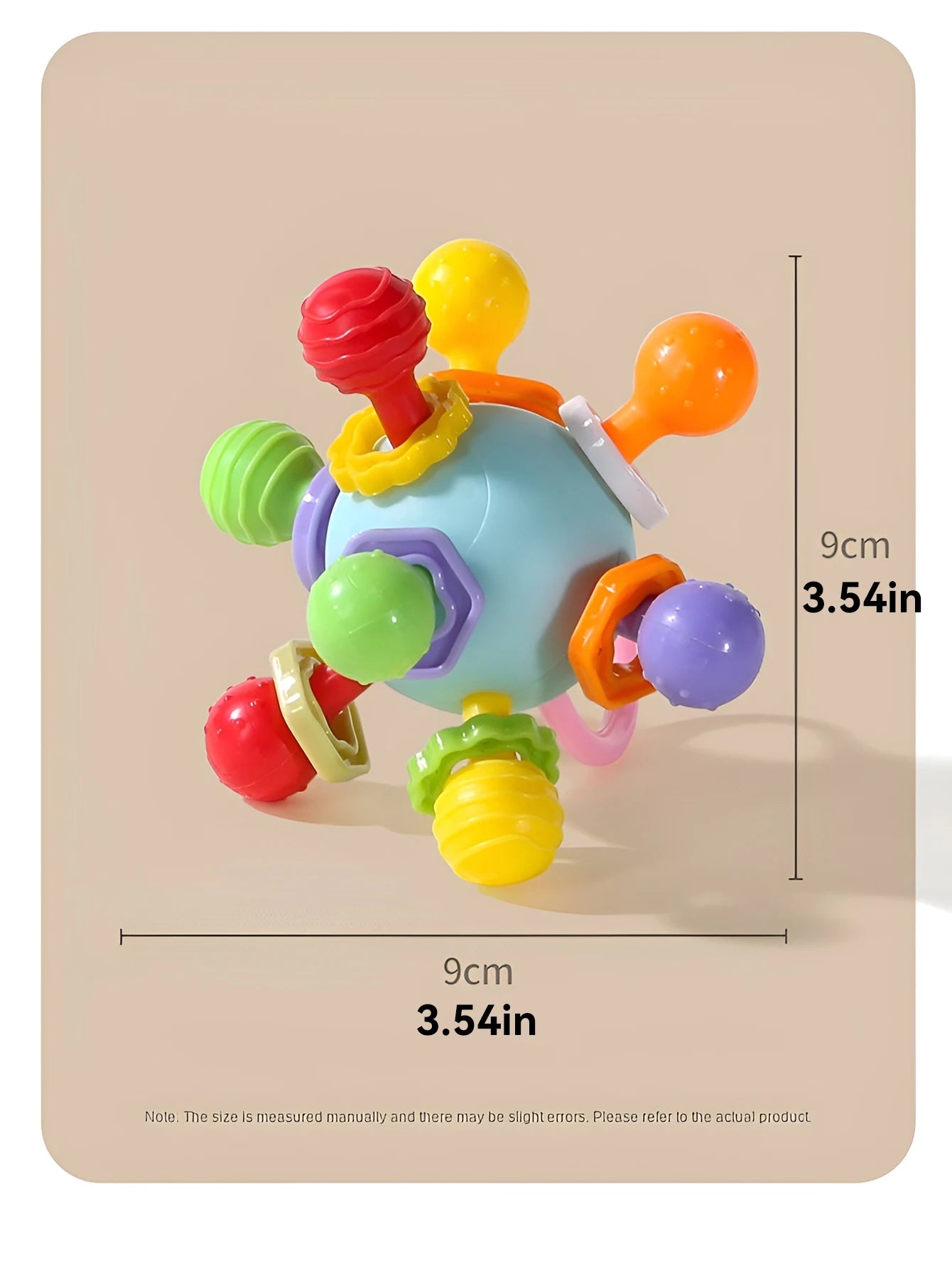 Montessori Baby Rattle Toy 0 to 6 Months Sensery Games Rubber Textured Multi Tactile Touch Balls Training Massage Soft Balls