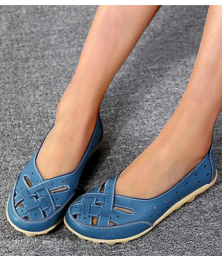 Shoes Women  2025 Soft Leather Shoes White Women's Loafer Slip On Flats Zapatos De Mujer Flat Shoes Women Casual Footwear Female