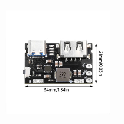 5V TYPE C + USB A 2.4A Charger Discharger Module Single Lithium Battery Charger Board Supports Charging And Discharging