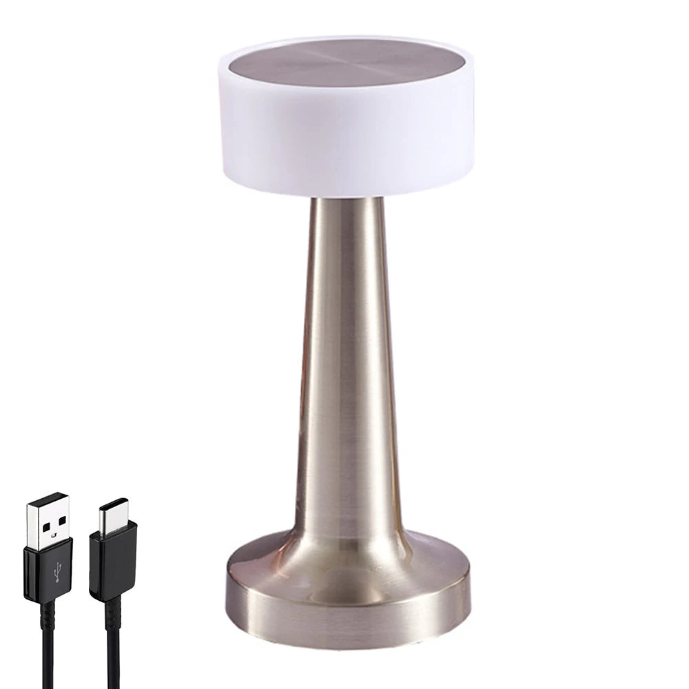 LED Touch Table Lamp Desktop Night Light Rechargeable Cordless Decor Lamp for Restaurant Hotel Bar Bedroom Bedside Light Lamp