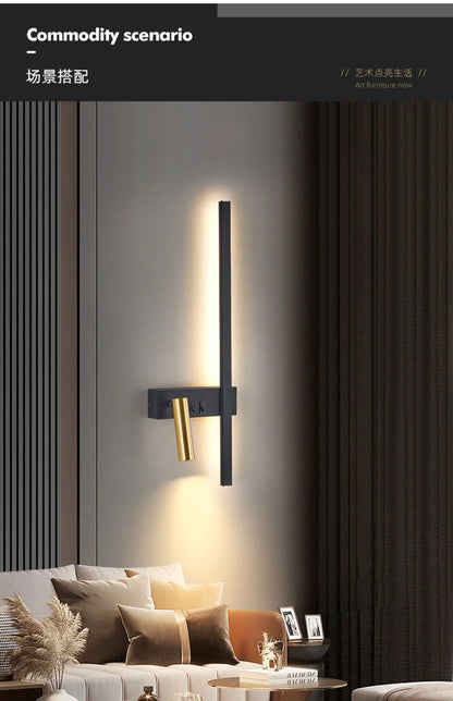 Wall lamp Nordic modern creative led simple living room sofa background wall decorative lamp reading lamp bedroom bedside lamp