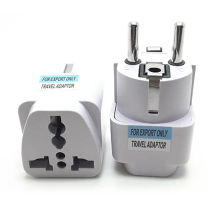 Universal EU Plug Grey Adapter International AU UK US To Euro KR Travel Adaptor Electrical Converter Power Socket Wholesale