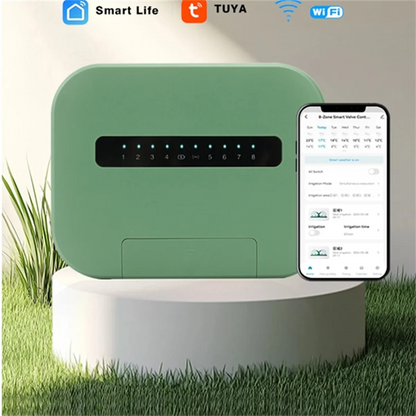 SDFC-Tuya Wifi Indoor Smart Sprinkler Controller Indoor Smart Sprinkler Controller Irrigation System Remote Control 6 Zone EU Pl