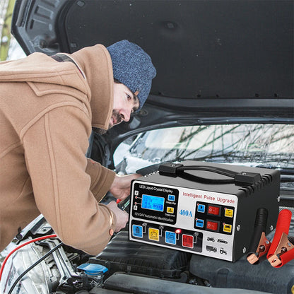 400A Intelligent Pulse Repair Charger Battery High Power Fast Charger 12V/24V Five-Stage Full Automatic Car Battery Charger 220W