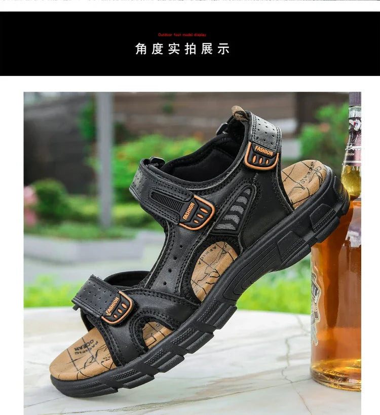 Summer Men's Sandals 2024 Trending Adult Men's Sandal Original Brands Shoes Man's Leather Sandal Sandals for Boy Trend Designer