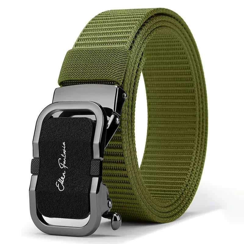 Men's Belt Jeans Belt for Men Tactical Belt Nylon Belt Metal Buckle Automatic Belt Casual Style