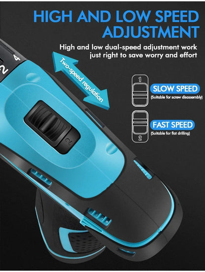 Rechargeable Lithium Battery Electric Hand Drill Electric Screwdriver Cordless Power Drills Home DIY Electric Drill