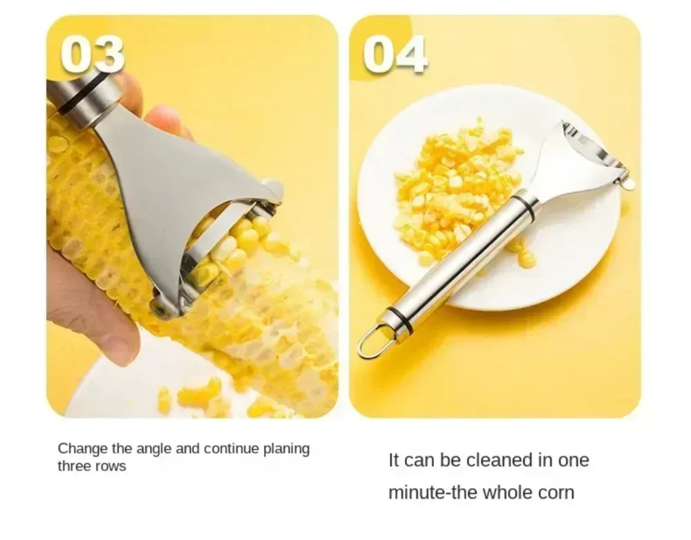 Stainless Steel Corn Planer with Ergonomic Handle – Effortlessly Peel & Separate Corn Husks for Fresh Fruit/Vegetable Prep