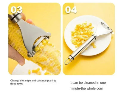 Stainless Steel Corn Planer with Ergonomic Handle – Effortlessly Peel & Separate Corn Husks for Fresh Fruit/Vegetable Prep