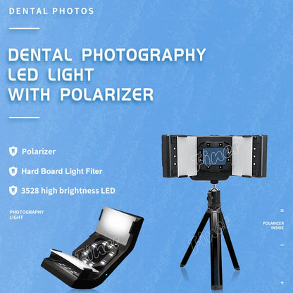 Dental Flash Photography  Light LED Photo Video Flash Light Oral Lamp with Tripod Polarizer Dentist Tool for Dentistry