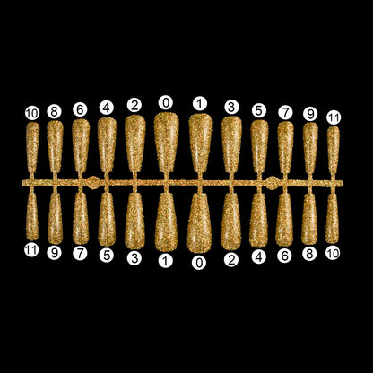 1 Set Glitter False Nail Tips Full Cover Ballerina Fake Nail Tips Press on Nail Tips Coffin