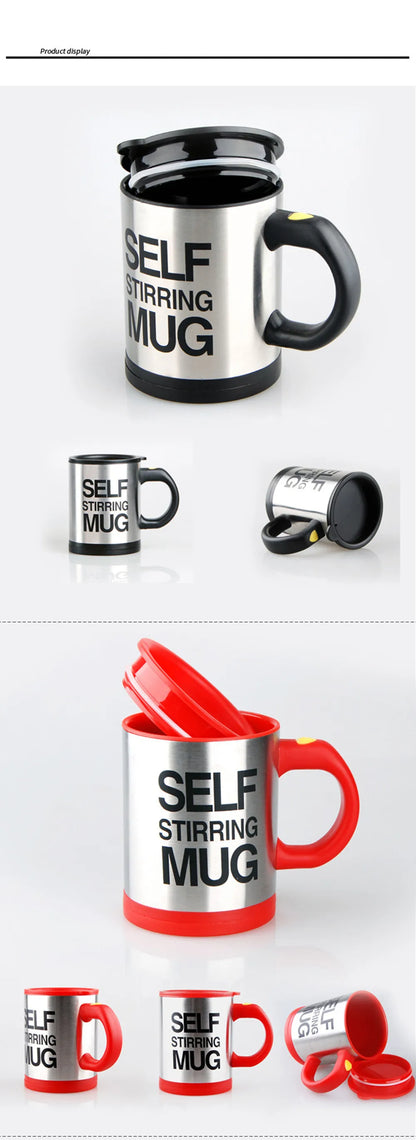 Mug 400ml Electric Mixing Cup Lazy Automatic Self Stirring Coffee Milk Drink Mug Blender Stainless Steel with Lid Gift Box