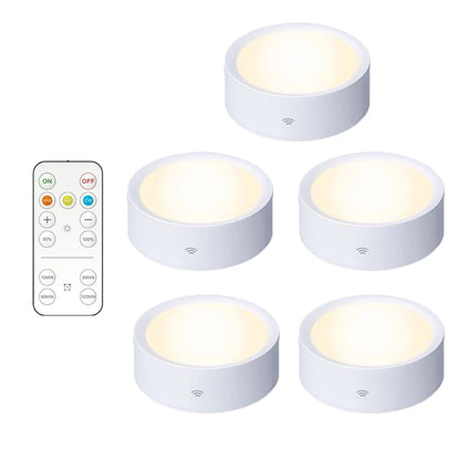 Smart Remote Control Cabinet Light Battery Powered Night Light Dimmable Warm/White Light Kitchen Light Closet Aisle Stairs Light