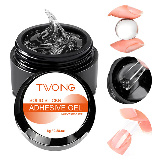 8g Multifunctional Solid Nail Tips Gel - Non-Stick Hand Nail Gel Rhinestone Gel Glue For DIY Manicure At Home