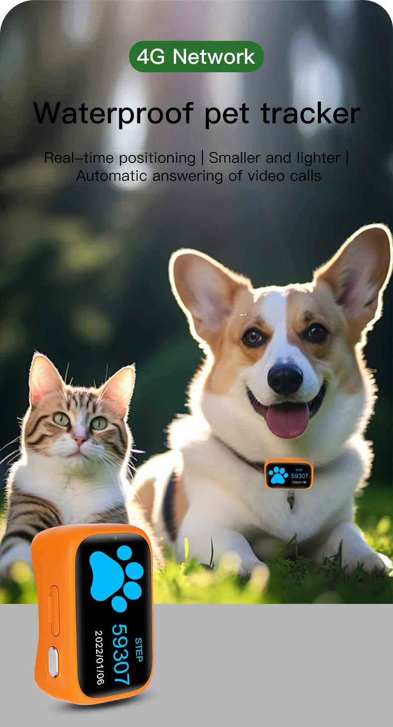 New Pets GPS Tracker S13 Smart 4G Waterproof Protective Locator Real-time Tracking Wearable Dog Cat Bird Collar Find Device 2024