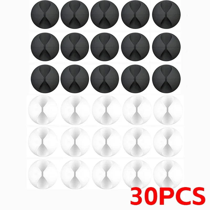 100-1PCS Desktop Wall Cable Clips Wire Management Self-Adhesive Cord Organizers Holder Clamp for USB Network Headphone Cables