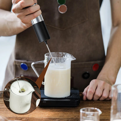 Electric Milk Frother Milk Blender Handheld Drink Mixer with Steel Stand Foam Maker Whisk Mini Blenders for Coffee Hot Chocolate