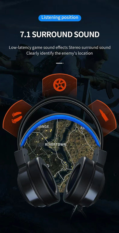 G58 gaming headset gaming wired 7.1 channel PUBG headset computer laptop headset