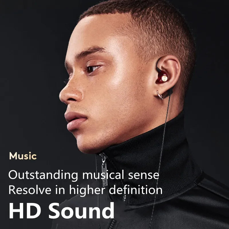 Android Mobile Phone DrivebyWire Headset Metal Heavy Bass Computer PC Headset InEar Sports Headset