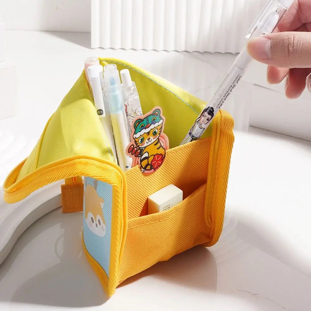 Student Supplies Folding Pencil Case Creative Simple Stationery Bag Portable Stainproof Storage Bag Children