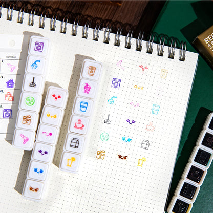 6 pcs，Teacher seals，Commendation Seal，Award Seal，Teacher Evaluation Award Seal，Cartoon color seal，Stationery Scrapbook supplies