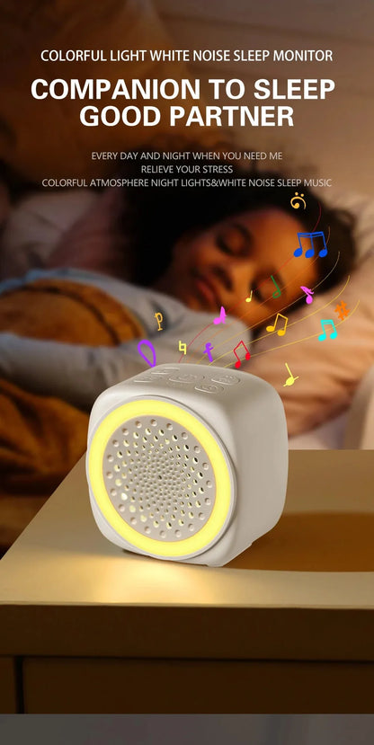with RGB Lighting Baby White Noise Machine 26 Types Soothing Music with Timer Sleep Sound Player Night Light White Soft Lighting