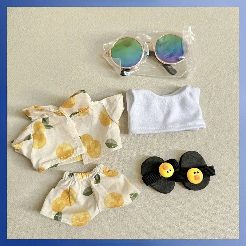 Labubu doll costume, beach-style monkey, Labubu Idol V1 V2, doll costume accessories, 15/17cm universal doll.