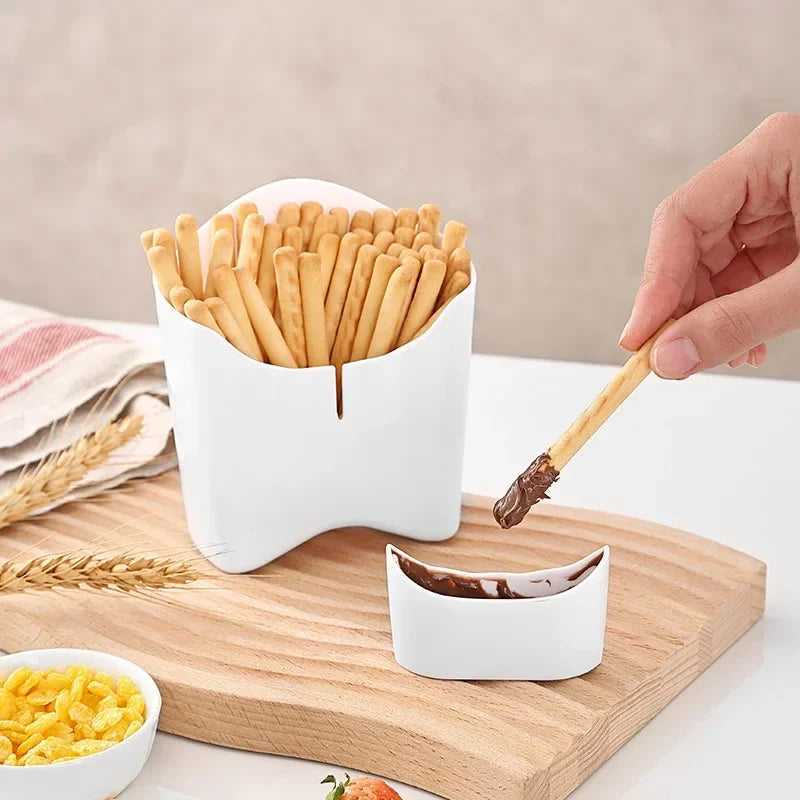 Portable Plastic French Fries Cup Snack Organizer Food Grade PP Salad Cup Square Salad Bowl