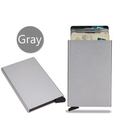 Anti Rfid Blocking Smart Wallet for Men Women ID Bank Credit Card Holder Metal Thin Slim Women Wallets Pop Up Minimalist Purse
