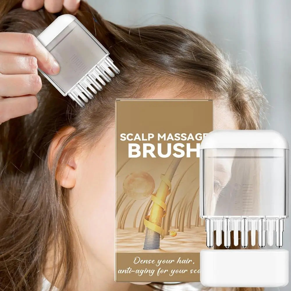 Hair Growth Oil Applicator Comb Scalp Massager Applicator Hair Root Massage Medicine Comb Hexagon Head Oil Roller Hair Care Tool