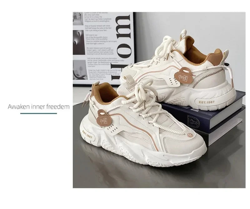 Men's Sneakers 2025 Spring Comfortable Non-slip Outdoor Running Shoes Elasticity Platform Basketball Athletic Tenis Masculino