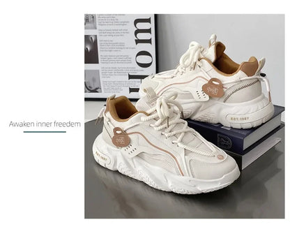 Men's Sneakers 2025 Spring Comfortable Non-slip Outdoor Running Shoes Elasticity Platform Basketball Athletic Tenis Masculino