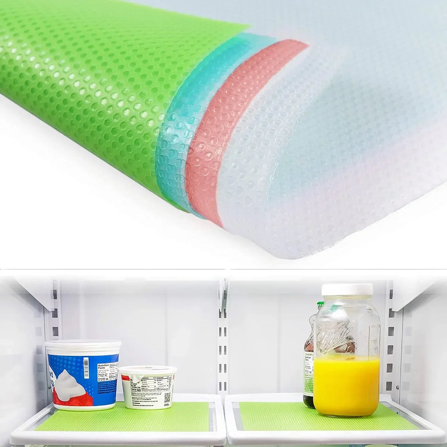 1/3/5PCS Refrigerator Shelf Mat Reusable Cabinet Drawer Shelf Anti Slip Protective Mat Washable Stain Resistant Mold Resistant
