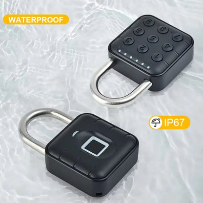 Cabinet Keyless Fingerprint Lock Waterproof Intelligent Safety Smart Padlock Zinc Alloy Anti-theft Electronic Door Lock Outdoor