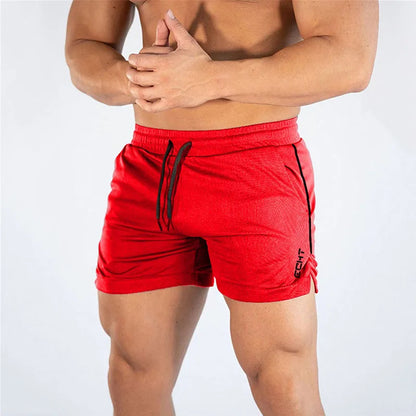 2024 New Fitness Big Muscle Man Fitness Slim Shorts Run And Train On The Beach With Pull Rope And Three Point Fitness Shorts