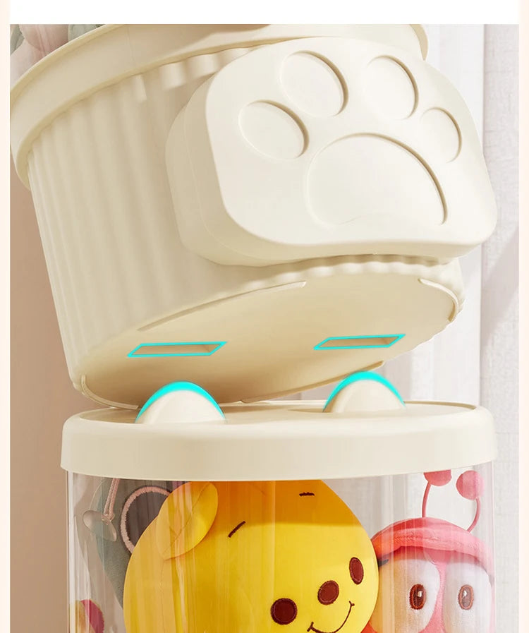 Doll storage Box Transparent Bucket Moistureproof Stuffed Animal Storage Tube Children's toy Organizer Home Organization