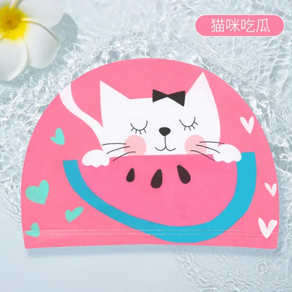 10pcs Children's Swimming Caps Elastic Fabrics Swimming Pools Water Sports Boys' and Girls' Swimming Caps Boys' Swimming Caps