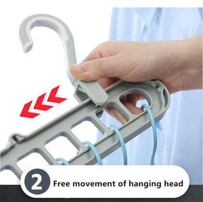 9-hole Clothes hanger organizer Space Saving Hanger multi-function folding magic hangers drying Racks Scarf clothes Storage