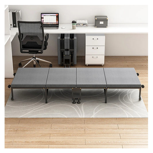 Four fold bed office nap bed nap tool factory directly operated office nap bed carrying wheeled marching bed