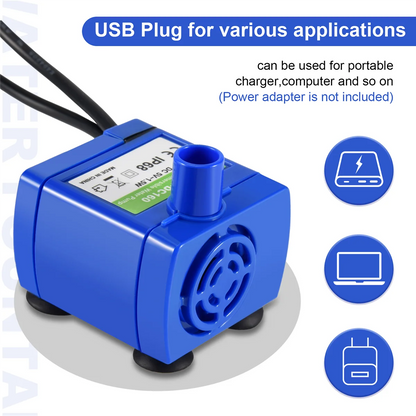 A42F  Cat Water Fountain Pump, Pet Water Fountain Pump Replacement Pump DR-DC160 Motor for Round, Flower Cap Cat Fountain