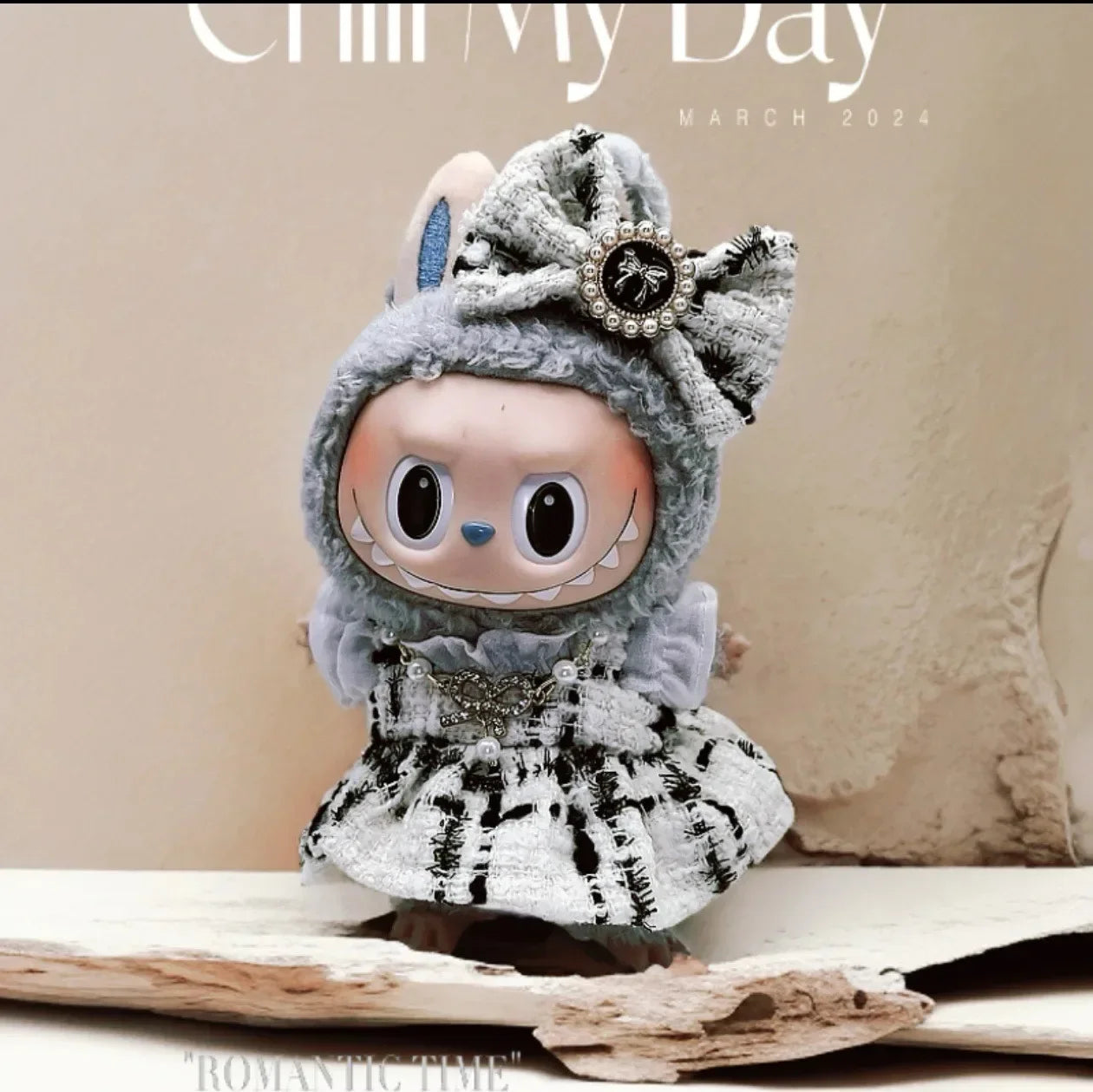 Labubu Doll Clothes For 17cm Labubu Accessories Classic Dress Grid Style Suit Skirt DIY Mini Dolls Clothing