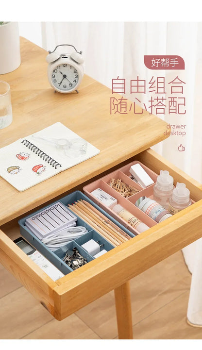 Desk Drawer Organizer Stackable Multi-cell Storage Box Tray Dressing Table Jewelry Organizer Makeup Organizer For Home Office