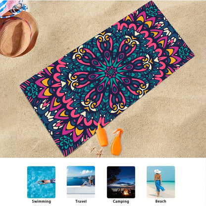 1PC Beach Towel Boho Design Bath Towels Extra Large Sand Free Quick Dry Travel Towels Gifts For Yoga Sports Adults