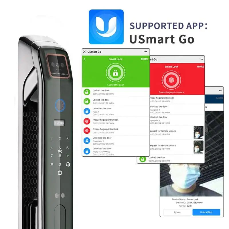 Usmart Go Smart Door Lock  Fingerprint Intelligent Digital Support Real Time Video Intercom Function Smart Door Lock