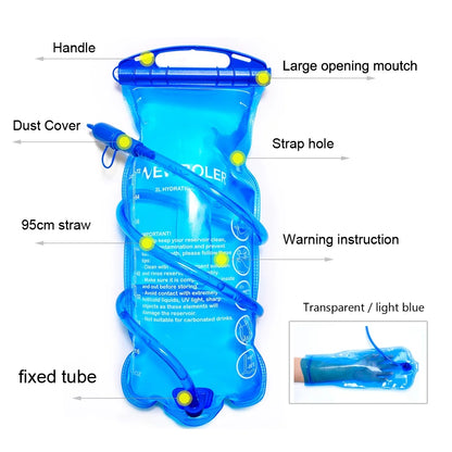 NEWBOLER Water Bladder Water Reservoir Hydration Pack Storage Bag BPA Free - 2L 3L Running Hydration Vest Backpack